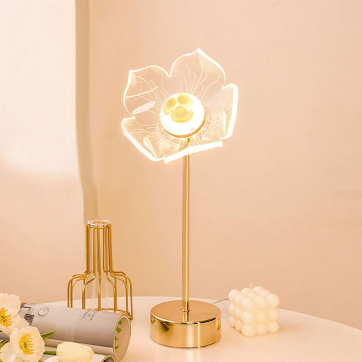 Flowers Decorated Table Lamp Bedroom Ins Warm