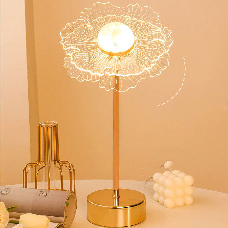 Flowers Decorated Table Lamp Bedroom Ins Warm