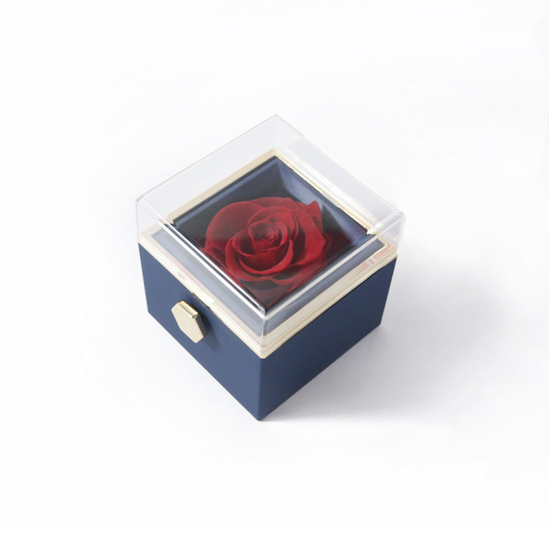 Fashion Acrylic Rotating Rose Jewelry Box